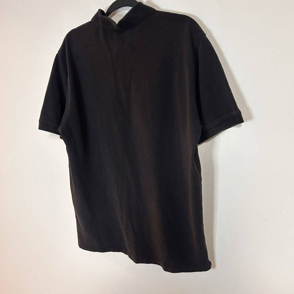 IZOD Saltwater Wash Polo Shirt Mens Large Black 100% Cotton Pocket - Picture 6 of 7